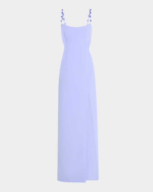 Emma Cutout Floral Applique Column Gown